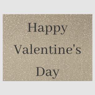 Papel De Seda Feliz día de San Valentín Brillante Dorado Negro P