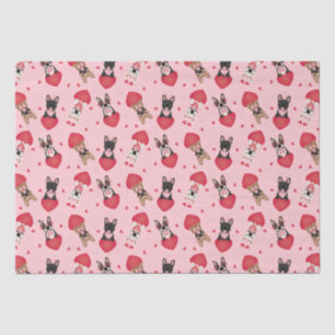 Papel De Seda Feliz Día de San Valentín Bulldoges franceses