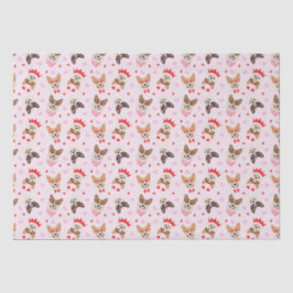 Papel De Seda Feliz Día de San Valentín Pembroke Welsh Corgi Per