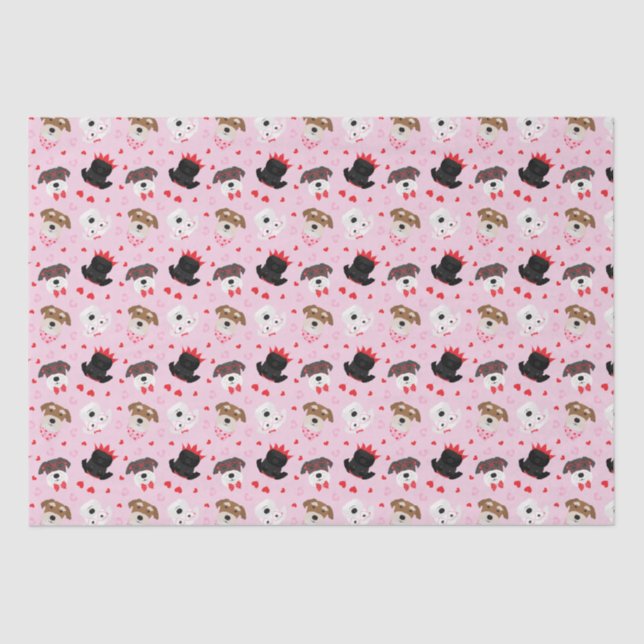 Papel De Seda Feliz Día de San Valentín Perros Schnauzer (Anverso)