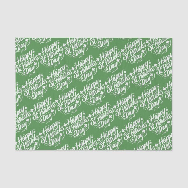 Papel De Seda Feliz Día de Santo Patrocinador Irlandés Green Sha (Anverso)