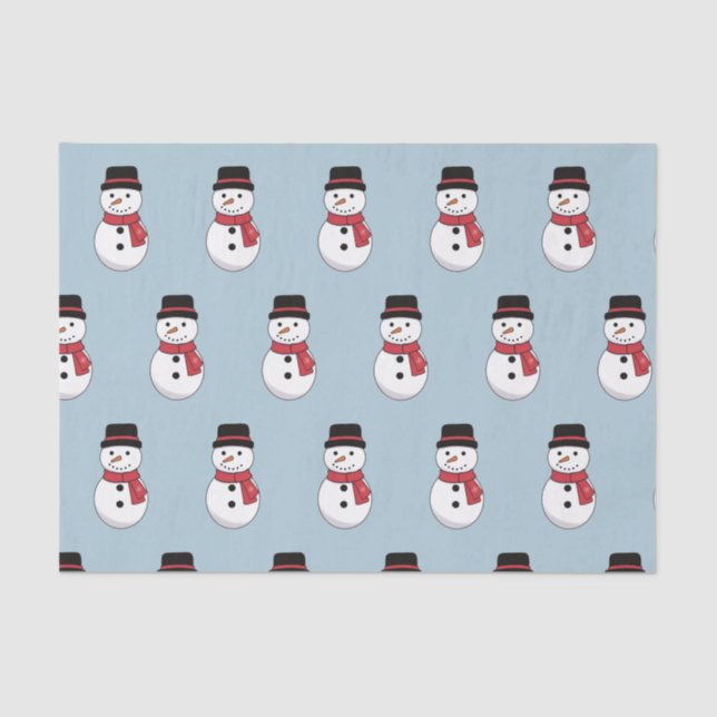 Papel De Seda Feliz feriado de Navidades de Snowman (Anverso)