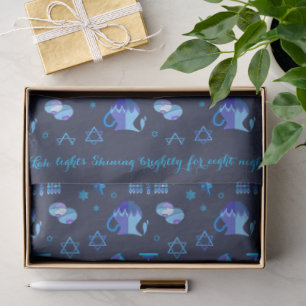 Papel De Seda Feliz Fiesta Hanukkah Decoración Azul Hermosa