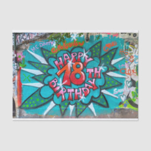 Papel De Seda Feliz graffiti de cumpleaños número 18