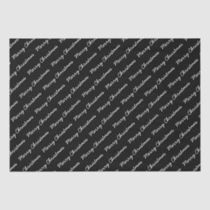 Papel De Seda Feliz guión de navidad negro y blanco
