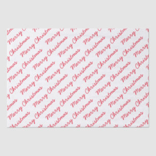 Papel De Seda Feliz Guión navideño rojo y blanco