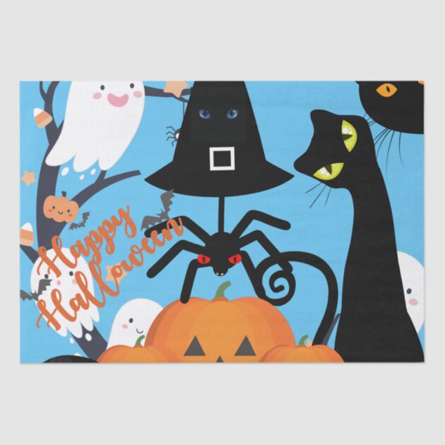 Papel De Seda Feliz Halloween (Anverso)
