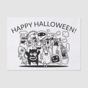 Papel De Seda ¡FELIZ HALLOWEEN! FELIZ Tejido MONSTERS