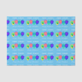 Papel De Seda Feliz Hannukah English Hebrew