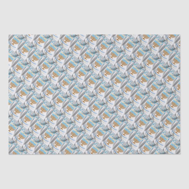 Papel De Seda Feliz Hanukkah (Anverso)