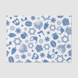 Papel De Seda Feliz Hanukkah Blue Star of David Tissue Paper