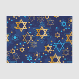 Papel De Seda Feliz Hanukkah Blue Star of David Tissue Paper