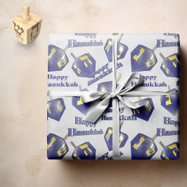 Papel De Seda Feliz Hanukkah Spinning Dreidel