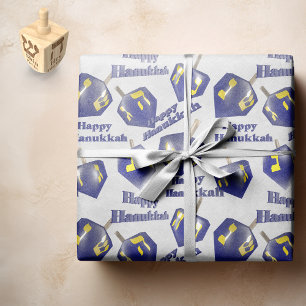 Papel De Seda Feliz Hanukkah Spinning Dreidel
