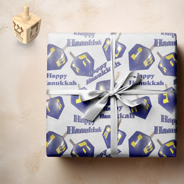 Papel De Seda Feliz Hanukkah Spinning Dreidel (Subido por el creador)