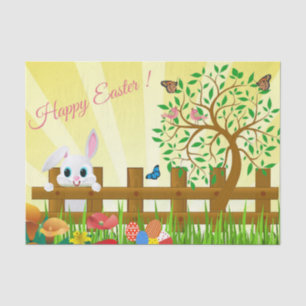 Papel De Seda Feliz ilustracion de conejo de Pascua