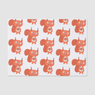 Papel De Seda Feliz ilustracion de personalizado de ardilla roja