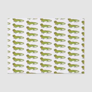 Papel De Seda Feliz ilustracion personalizado de iguana verde