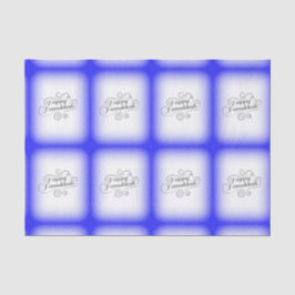 Papel De Seda Feliz Janucá con fondo azul blanco de 2 tonos