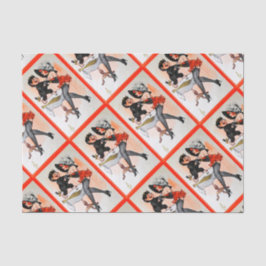 Papel De Seda Feliz Krampus con la Navidad Vintage de la Temptre