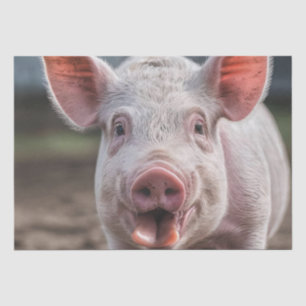 Papel De Seda Feliz lengua de cerdo blanco, 