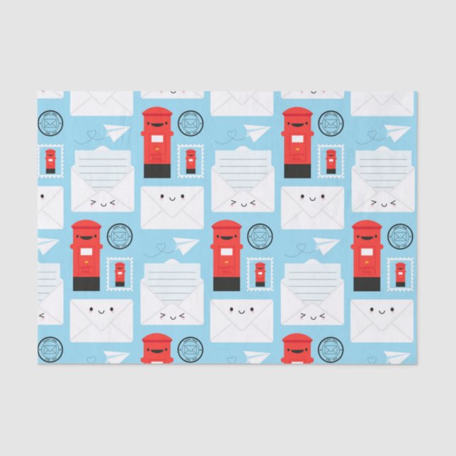 Papel De Seda Feliz Mail - Kawaii Post (Anverso)