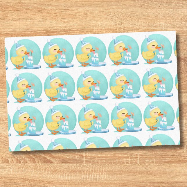 Papel De Seda Feliz medio cumpleaños bebé pato con Fiesta de pas (Subido por el creador)