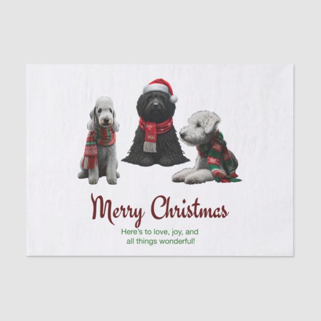 Papel De Seda Feliz Navidad a los perros (Anverso)