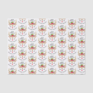 Papel De Seda Feliz Navidad a los renos banales personalizados