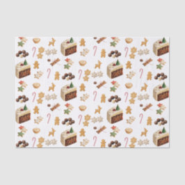Papel De Seda Feliz Navidad Acuarela Dulces Navideños