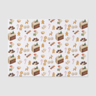 Papel De Seda Feliz Navidad Acuarela Dulces Navideños