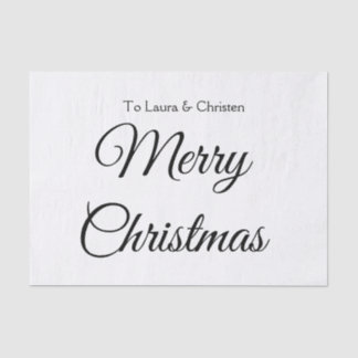 Papel De Seda Feliz Navidad añadir nombre de texto personalizado