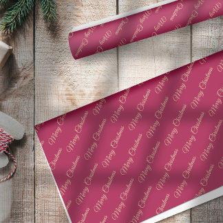 Papel De Seda Feliz Navidad Bayas de Acebo Doradas sobre Rojo