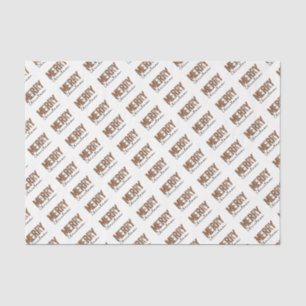 Papel De Seda "Feliz Navidad" Bloque de color moderno Leopard Bo