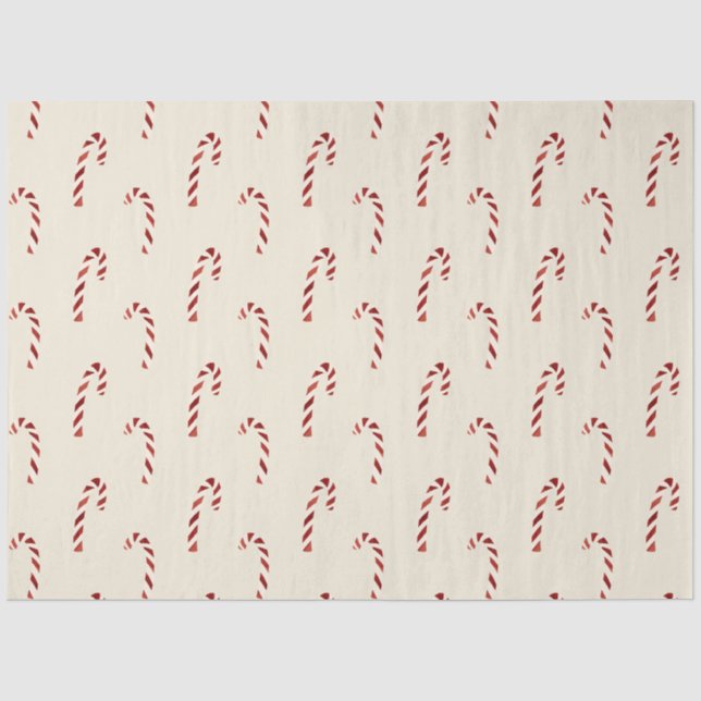 Papel De Seda Feliz Navidad Candy Rojo Candy Canes (Anverso)