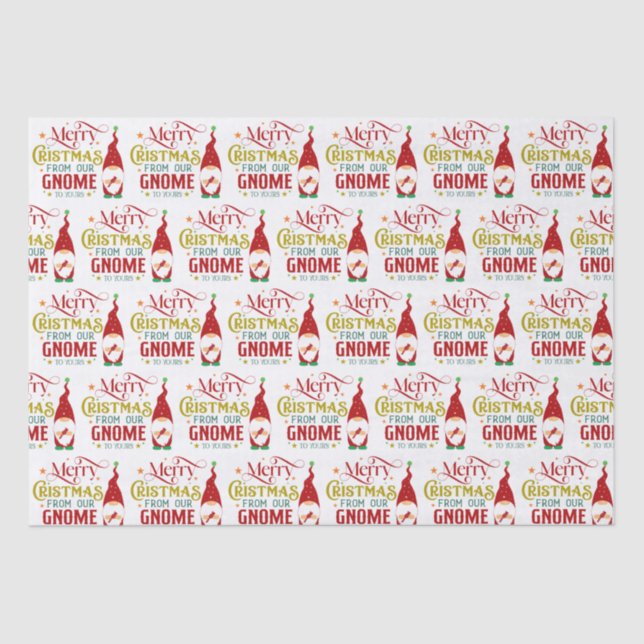 Papel De Seda Feliz Navidad De Nuestro Gnome A La Tuya (Anverso)