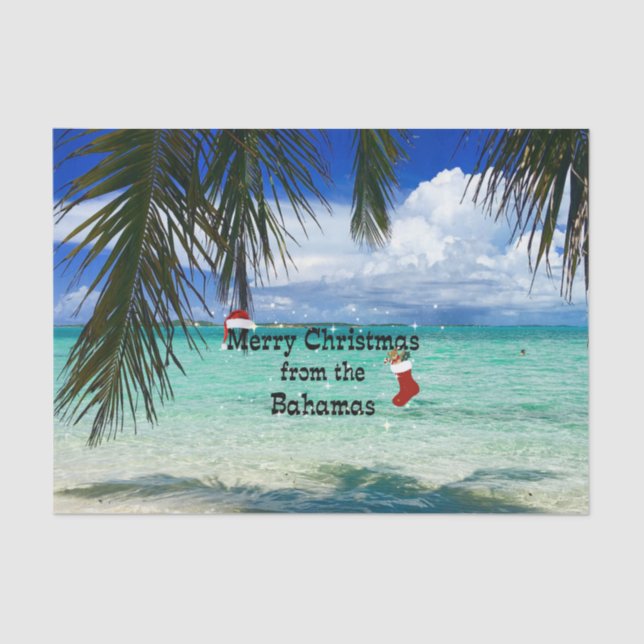 Papel De Seda Feliz Navidad desde Bahamas (Anverso)