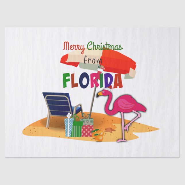 Papel De Seda Feliz Navidad desde Florida (Anverso)