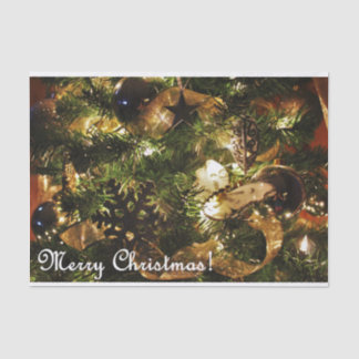 Papel De Seda Feliz Navidad dorada