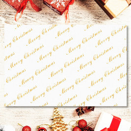 Papel De Seda Feliz Navidad Elegante caligrafía Personalizado Te