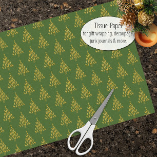 Papel De Seda Feliz Navidad en Faux Gold en Green