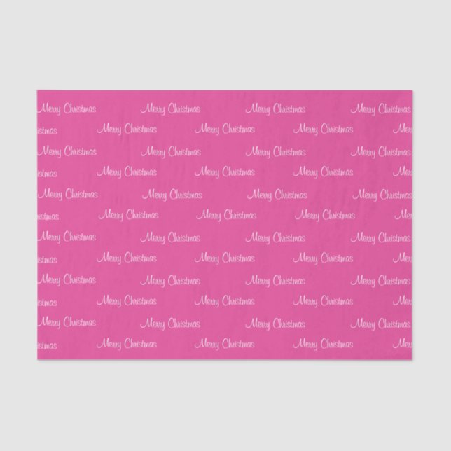 Papel De Seda Feliz Navidad en rosa (Anverso)