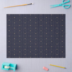 Papel De Seda Feliz Navidad Estrellas Azules y Doradas