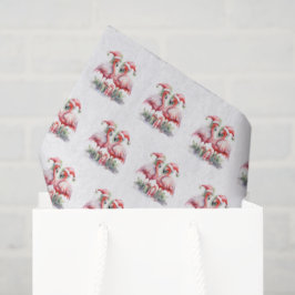 Papel De Seda Feliz Navidad Flamingos rosas
