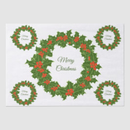 Papel De Seda Feliz Navidad flor de berry rojo