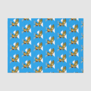 Papel De Seda Feliz Navidad Flying Reindeer Cute