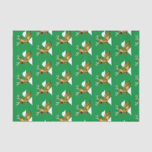 Papel De Seda Feliz Navidad Flying Rudolph Reindeer de nariz roj