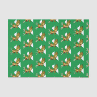 Papel De Seda Feliz Navidad Flying Rudolph Reindeer de nariz roj