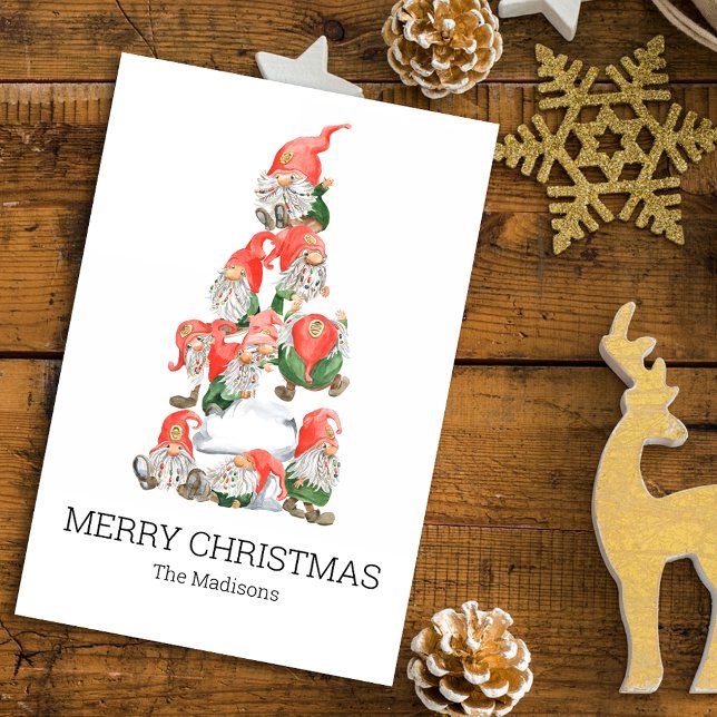 Papel De Seda Feliz Navidad Funny Gnomes Tree Holiday (Subido por el creador)