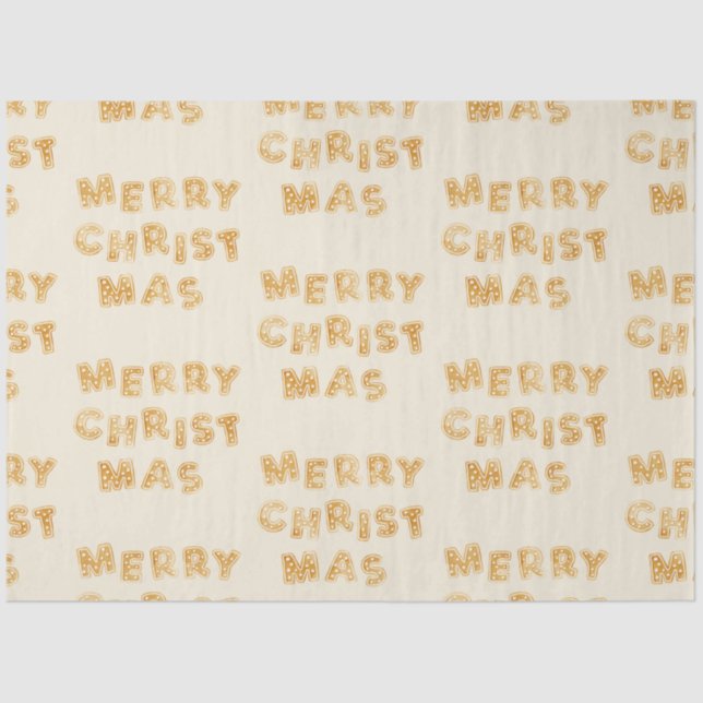 Papel De Seda Feliz Navidad Galletas con pan de jengibre (Anverso)